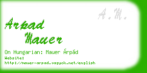 arpad mauer business card